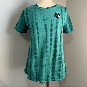 Empyre Sloane My Own Universe Size M Green/Blue Tie Dye Graphic Print T-Shirt